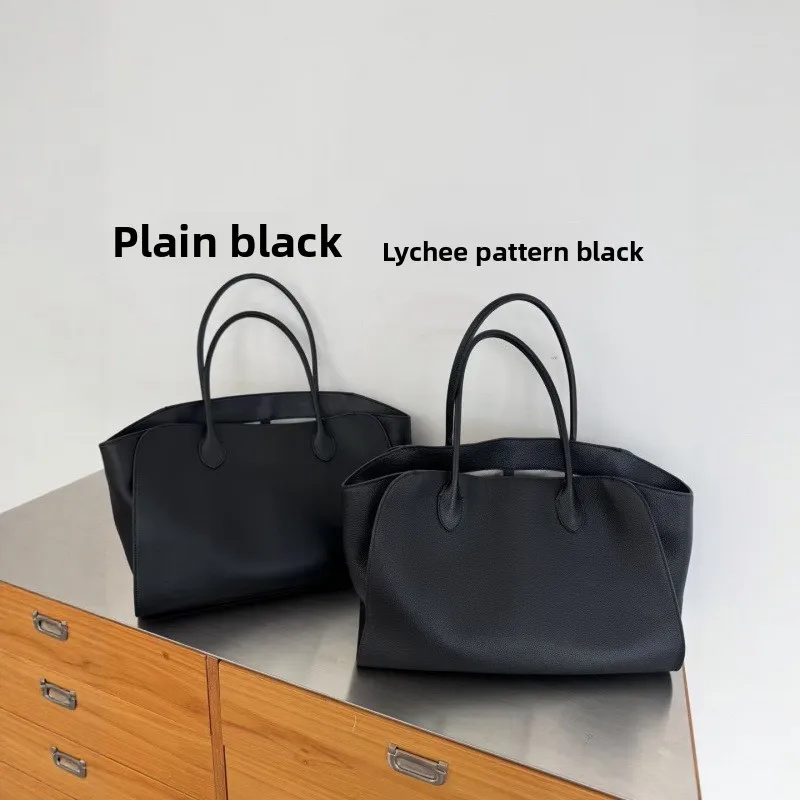 Fashion Row Tote Bag for Marlo17 Handbag Genuine Leather Gender-Neutral Minimalist Commuter Shoulder Bag Large Capacity Open