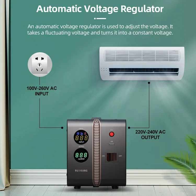 Latest LCD Display Adjustable Home Use Voltage Stabilizers 220v Single Phase Automatic Voltage Regulator for Fridge Protect