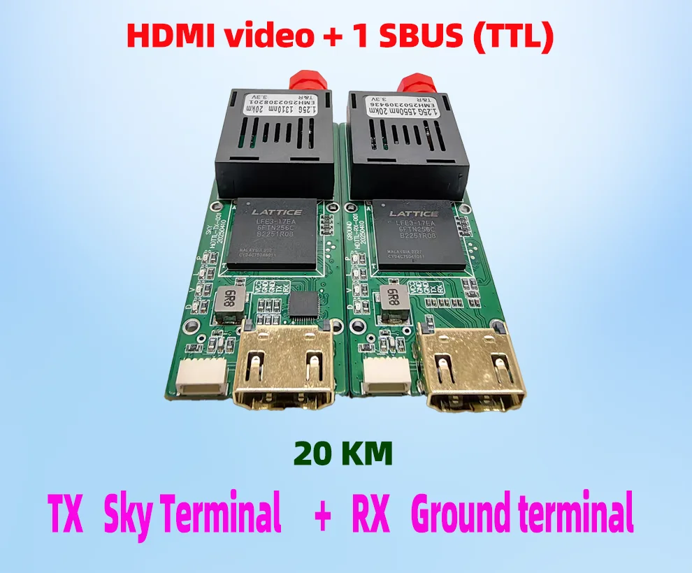 60KM Optical Fiber Transceiver Module Specialized for Drone SC/FC/LC/ST Interface UART/TTL/SBUS Fiber Optic Converter FPV