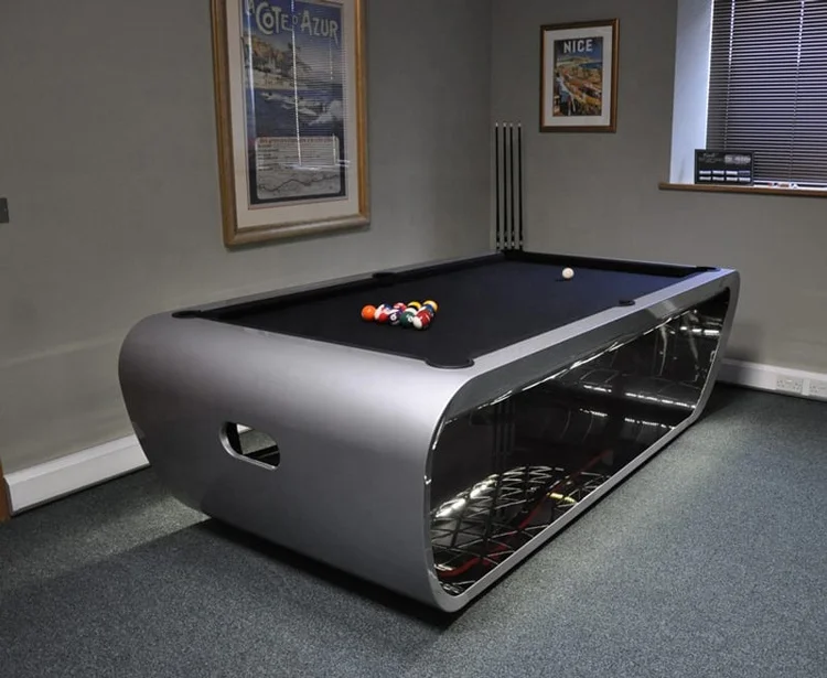 Сделанный на заказ кожаный чехол для соревнований ручной работы резиновый коммерческий импортный стеклянный бассейн шифер золотые металлические углы бильярдный стол