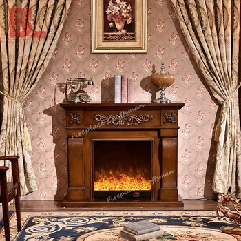 324モダンな屋内ケミニーマントルピース装飾炎電気チムニア暖炉