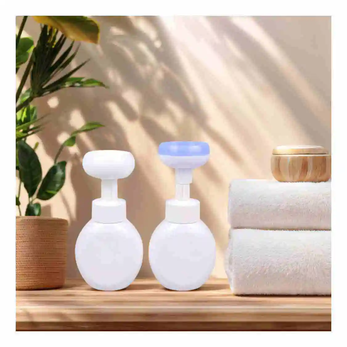 Factory Direct Wholesale Price High Quality 260ml White Opaque Plastic PET Liquid Soap Flower Foam Pump Bottle