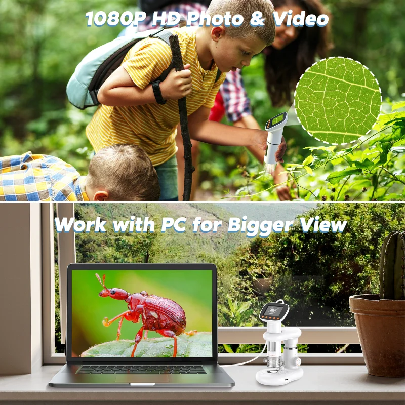Microlong CM3 USB Microscope 1000X with Nicroscope Slides 2 Inch Inspection Camera  Stereo Microscope