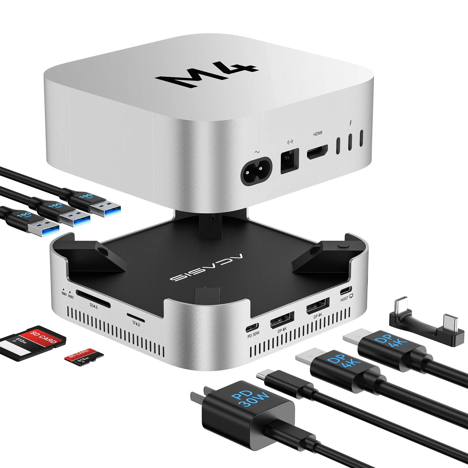 ACASIS 8 in 1 USB C Hub with DP 4K 144Hz for Mac Mini M4