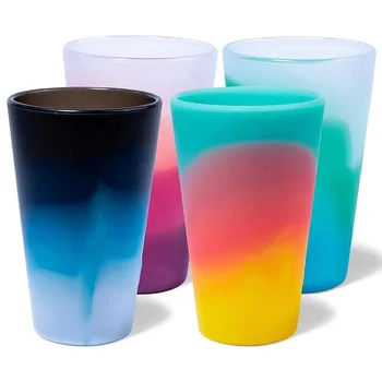 40ml-600ml  Customization Unbreakable Silicon Tumbler Colorful Cup Wine Beer Drinking Cup Silicone Coffee Cups for Party Camping