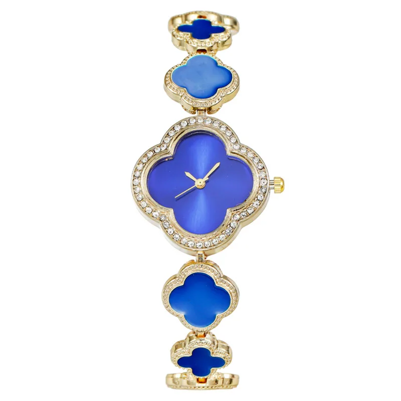 Elegant Design Charm Style Four Leaf Clover with Petals Quartz Movement Watch for Women aperçu 10