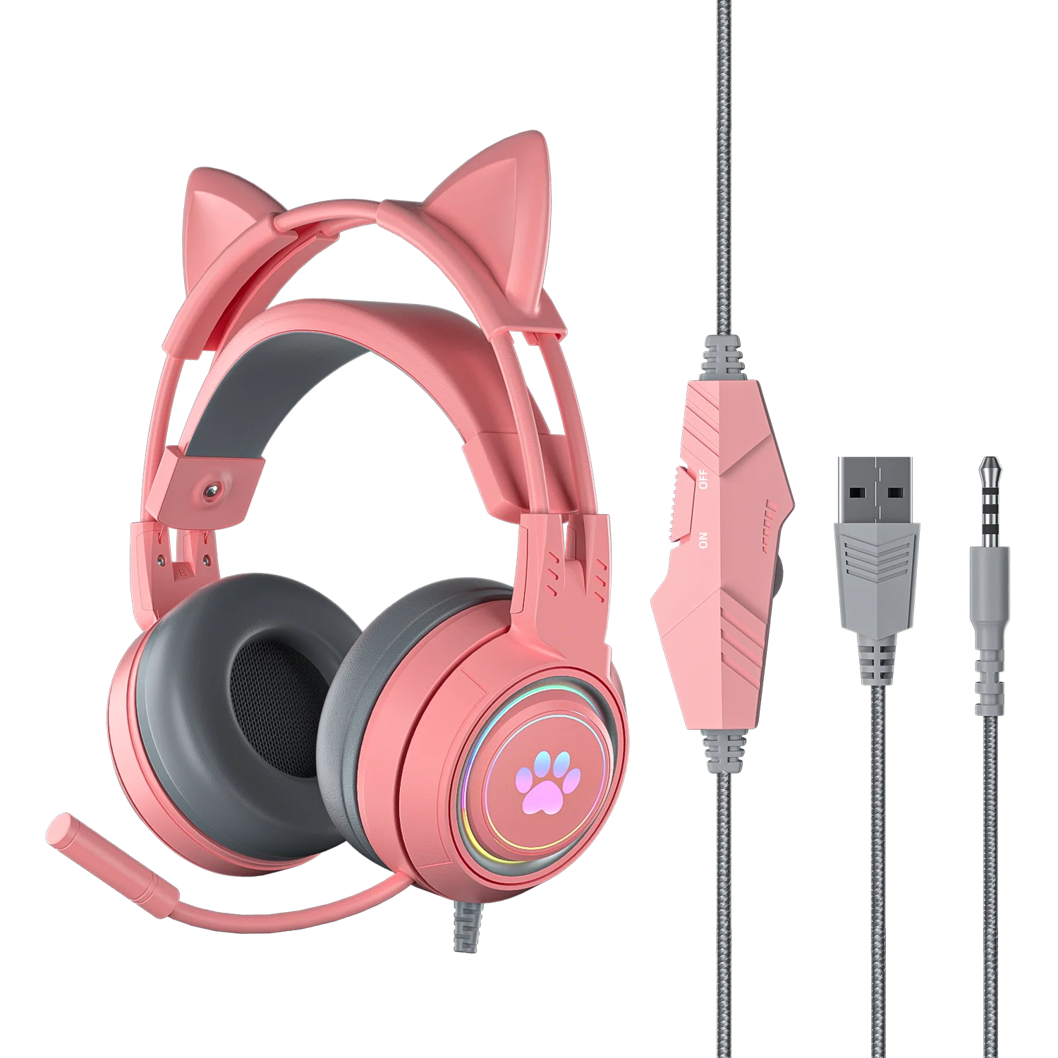 G951PINK Headmounted Esports Game Headphones Pink Cat Ear , 49 OFF