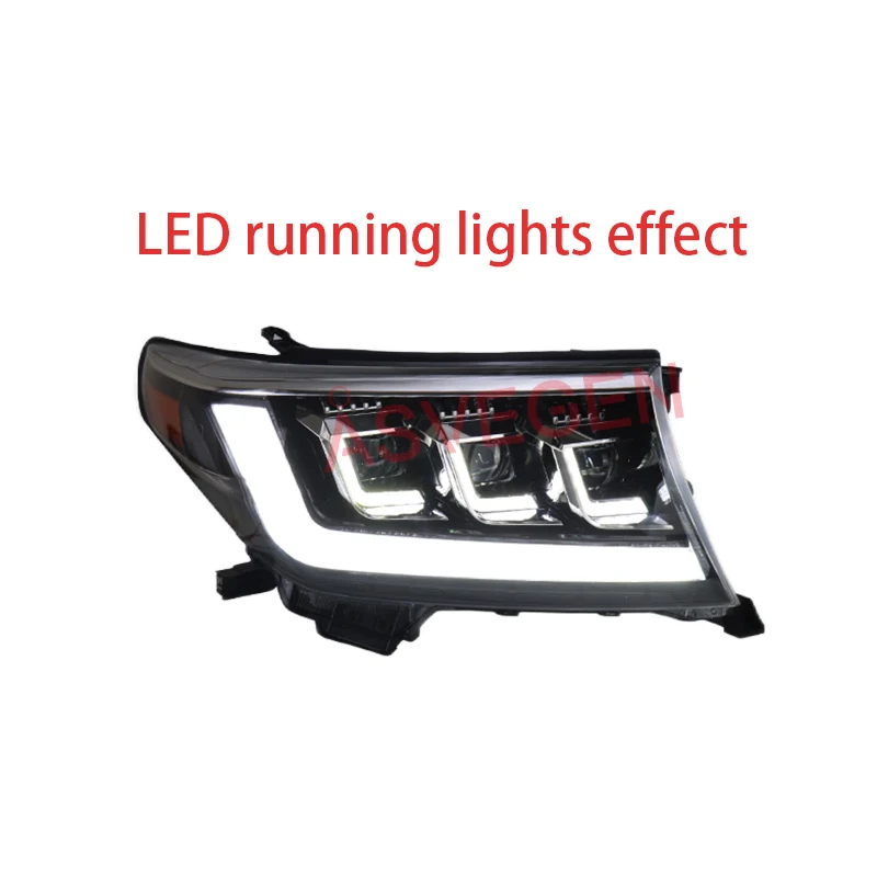 NEW Style Modified Lighting System Led Headlights for Land Cruiser Lc200 2008-2016 Head Lamp Angel Eye 3 Lens Fj200 Lc200