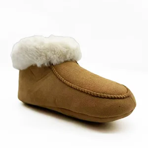 High Quality Women's Suede Leather Home for Slippers Warm Cozy Plush Fur PVC Arch Support for All Seasons-for Winter Spring Autu
