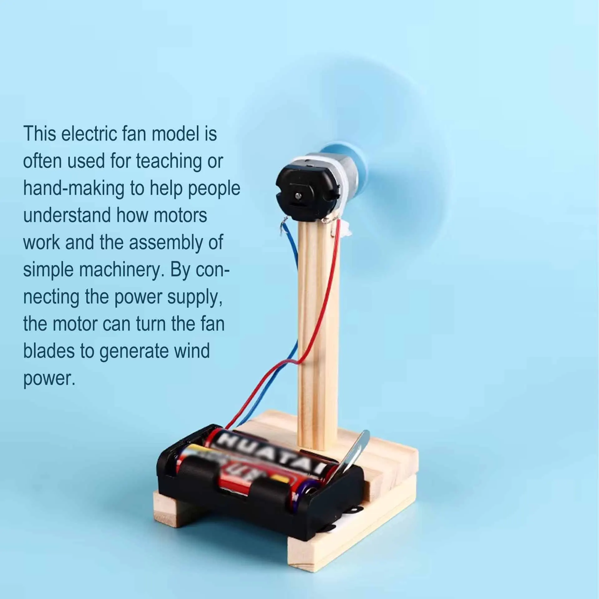 DIY Electric Fan Model - Wooden Mini Handheld Fan for Early Childhood ...