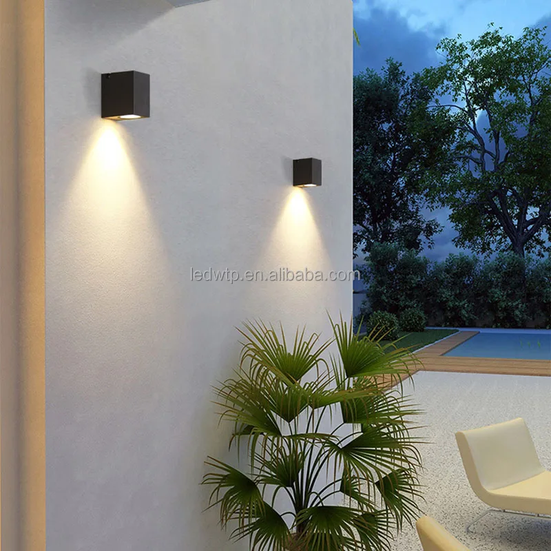 Good Quality 90 Degree Rotating GU10 Outdoor Waterproof LED Porch Light Balcony Stair Villa Wall Light 7W COB Exterior Wall Lamp