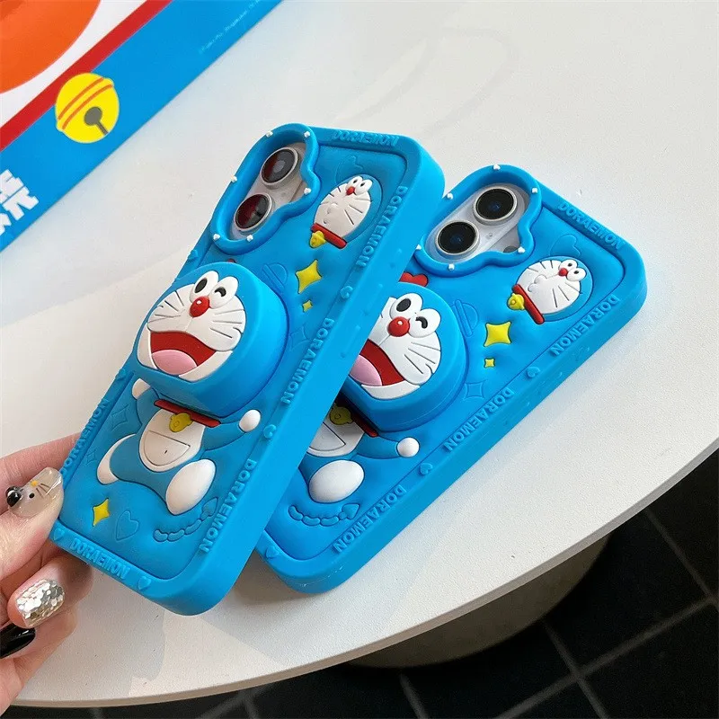 IPhone 16 Doraemon Phone Case Happy Doraemon Silicon Phone Case