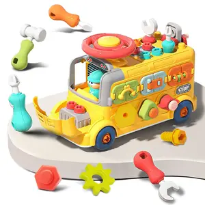 EPT Busy Board Screw Nail Toys Diy Engineering Bus Assembly Disassembly Machinery Educational Screw Toys for Kids