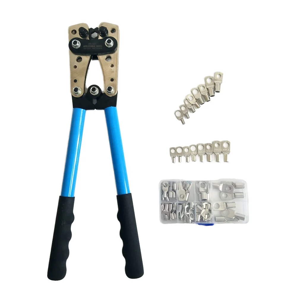 Best Selling HX-50B Crimper Tool Precision 10-0AWG-6-50mm2 SC 60pcs Non-Insulated Steel Wire Connector for DIY OEM Customization