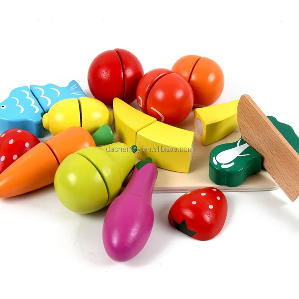 Juguetes Montessori Serie de Juguetes lijun Juego de Frutas y Verduras simulación de Cocina Juego clásico de Madera Regalos de educación temprana