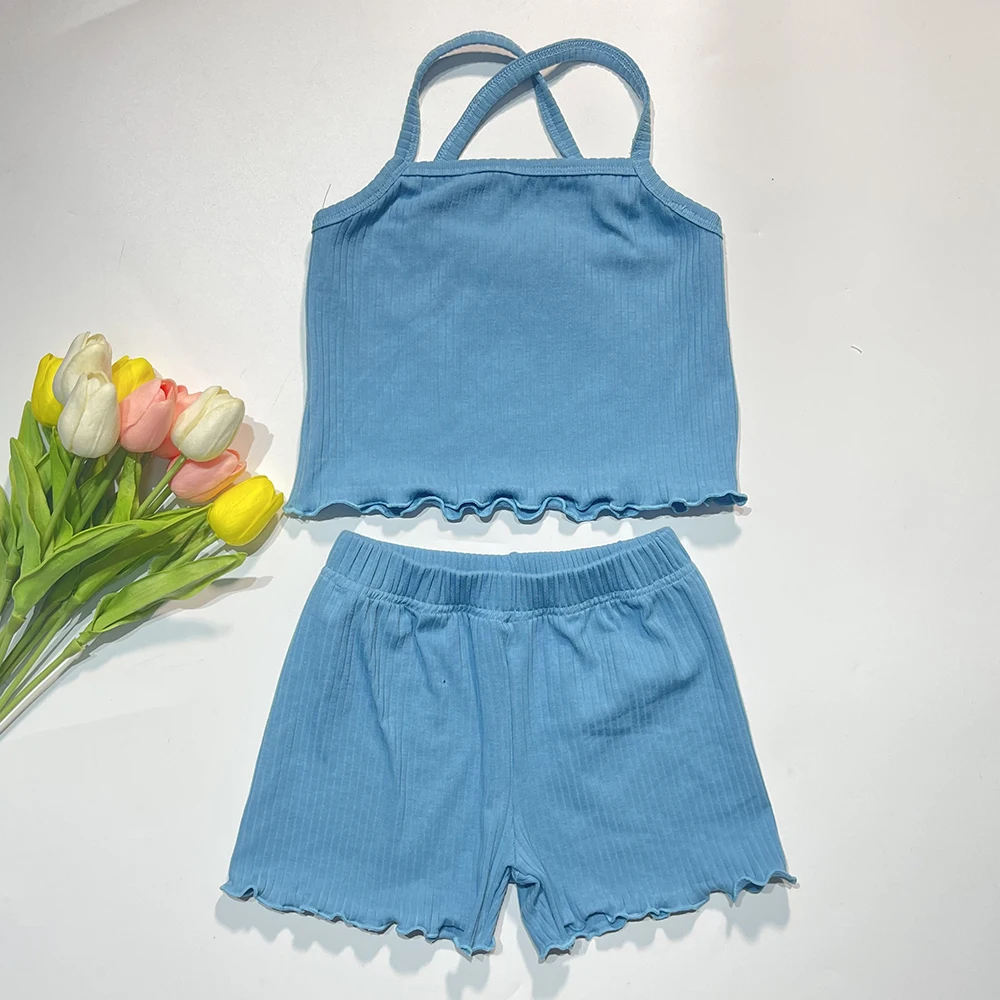 Hot Sale Girl Piece Clothing Set Fashion Baby Girl Cotton Sling