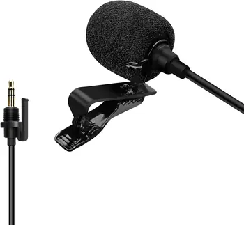 Comica CVM-SM-O1 Lavalier Lapel Microphone, Omnidirectional TRS Clip-on Condenser Mic Compatible with DSLR Camera BoomX-D