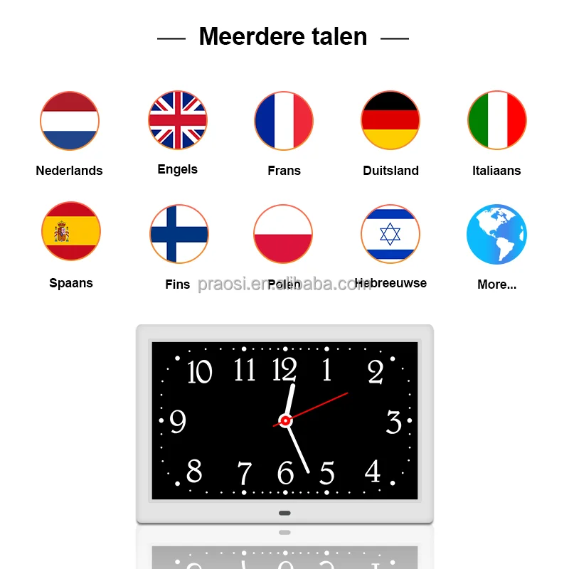 Customize Android Touch Screen Islam Prayer Athan Azan Clock 10" Inch Digital Calendar Day Clock With Prayer App Black White