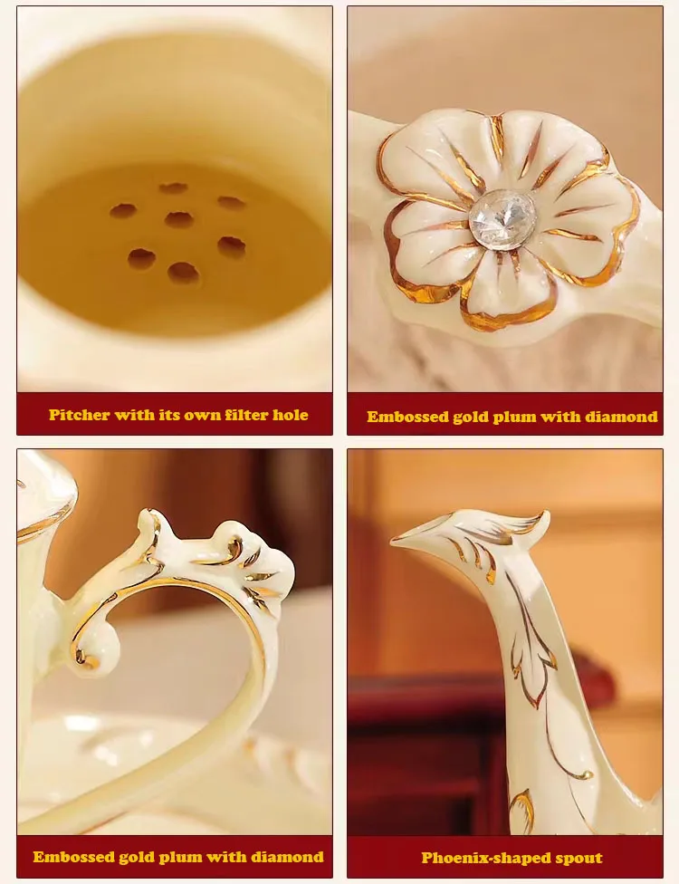 Gold Line Luxury European Style Fine Porcelain Tea Set Graceful Designs Ceramic Coffee Cup Luxury Dinnerware Sets factory