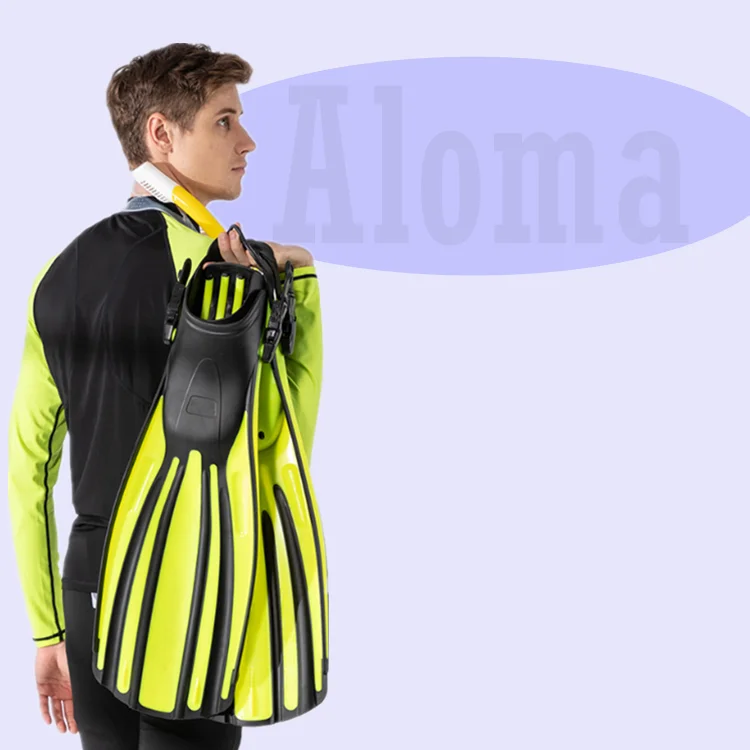 Aloma Hot selling insurance diving flipper adjustable strap firm swim long scuba diving fins