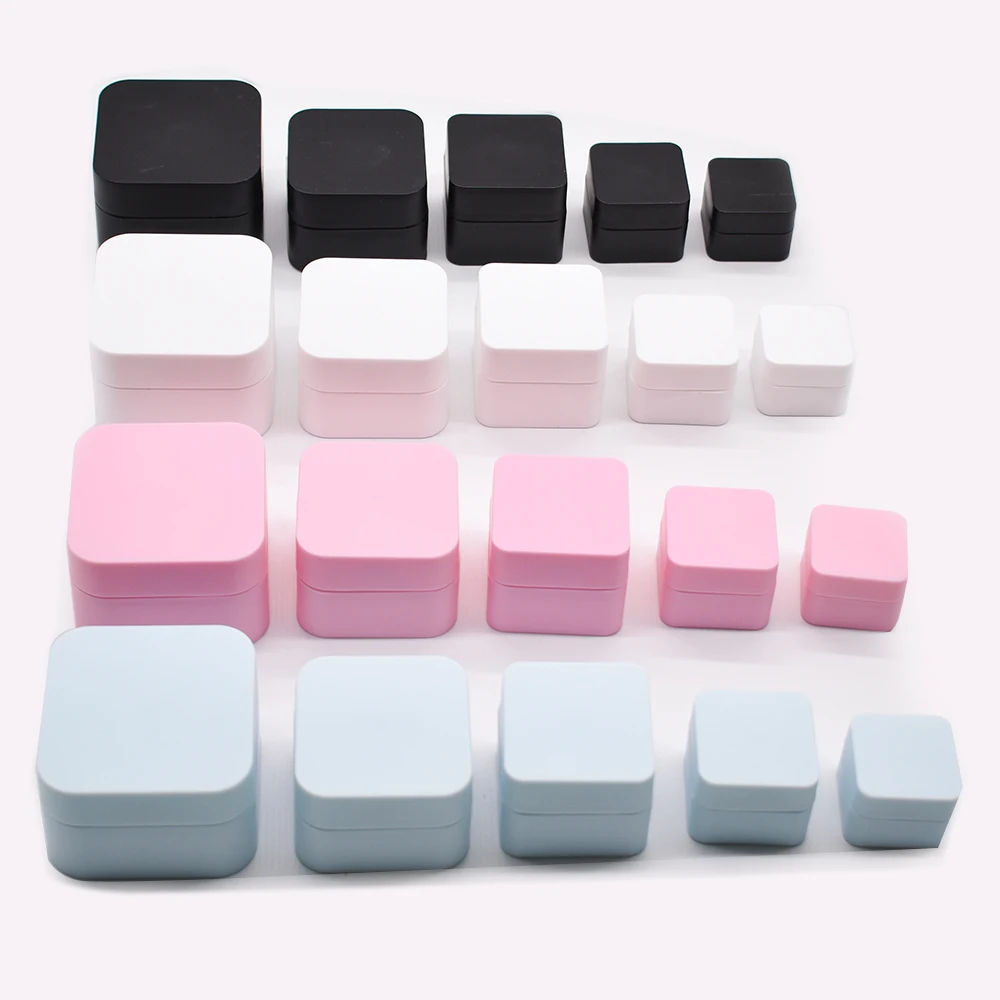 10ml 15ml 20ml 30ml 50ml 80ml 100ml Matte White Black pink Blue square Double Wall PP Jar Frosted Plastic Cream Jar