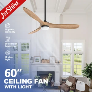 1stshine LED Ceiling Fan Remote APP Control 3 Wooden Blade Ceiling Fan With Rgb Light