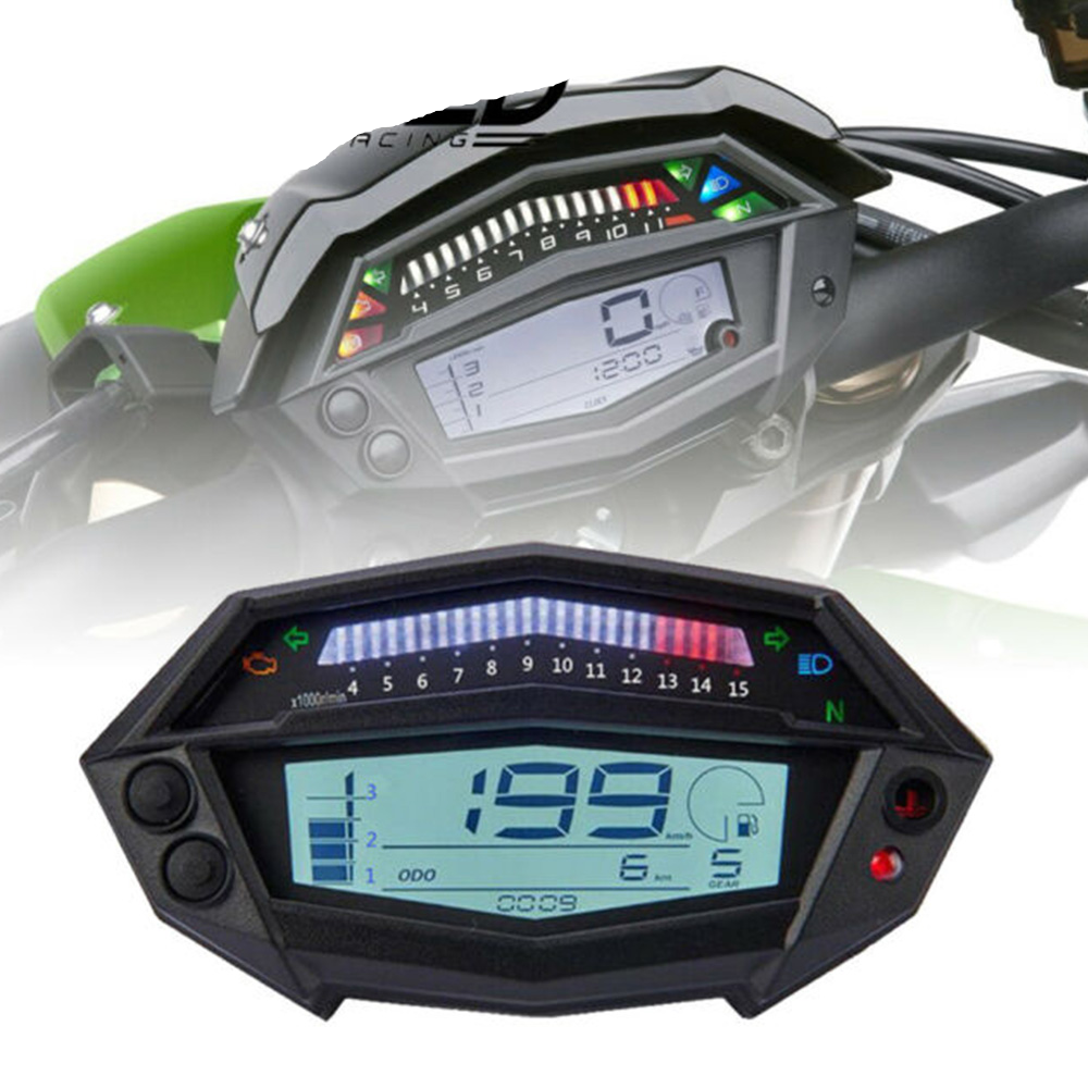 MOTOQUEEN オートバイ タコメーター アワーメーター デジタル スピード