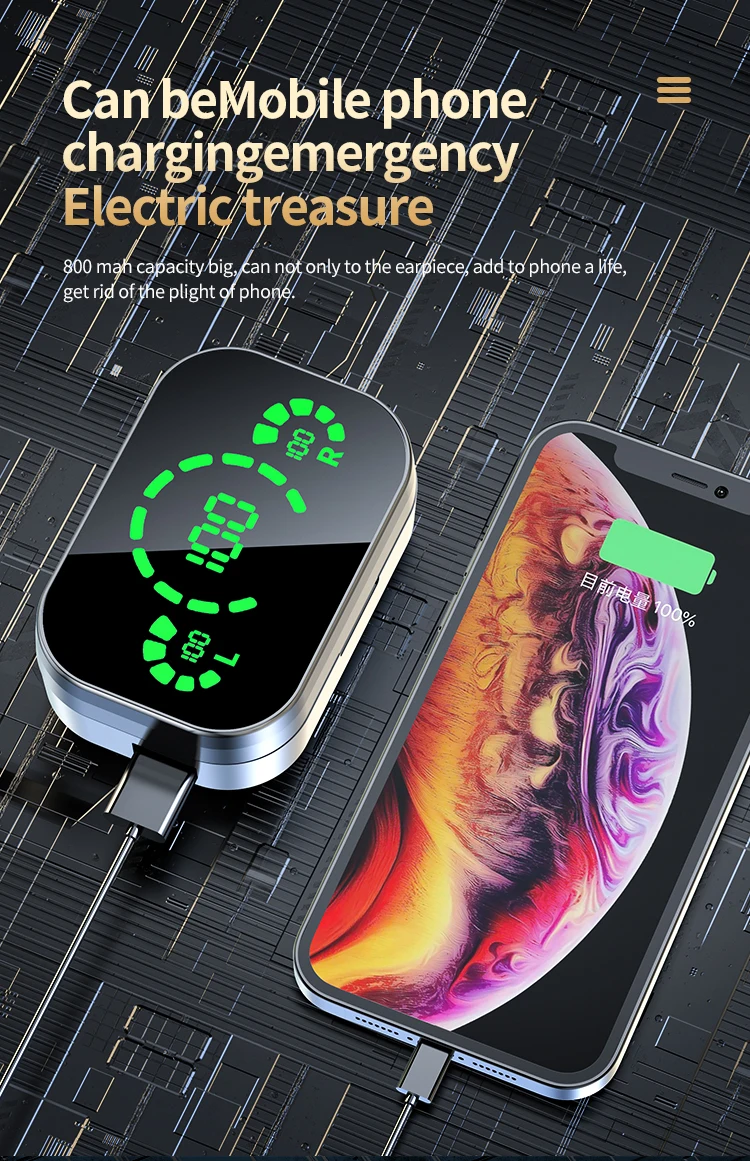 YD04 LED Mirror Tws True Wireless Stereo Headphones Fone Bluetooth 5 3 наушники спортивные наушники-вкладыши гарнитура с