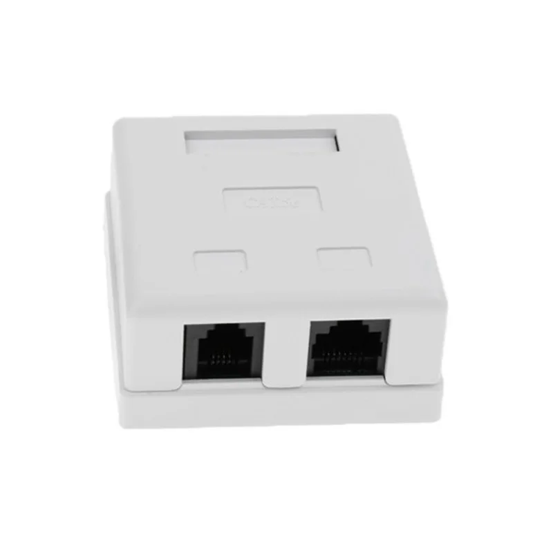 2x 2 Port Cat5e RJ45 Surface Mount Box with Built in Punch Down RJ45 Kestone 