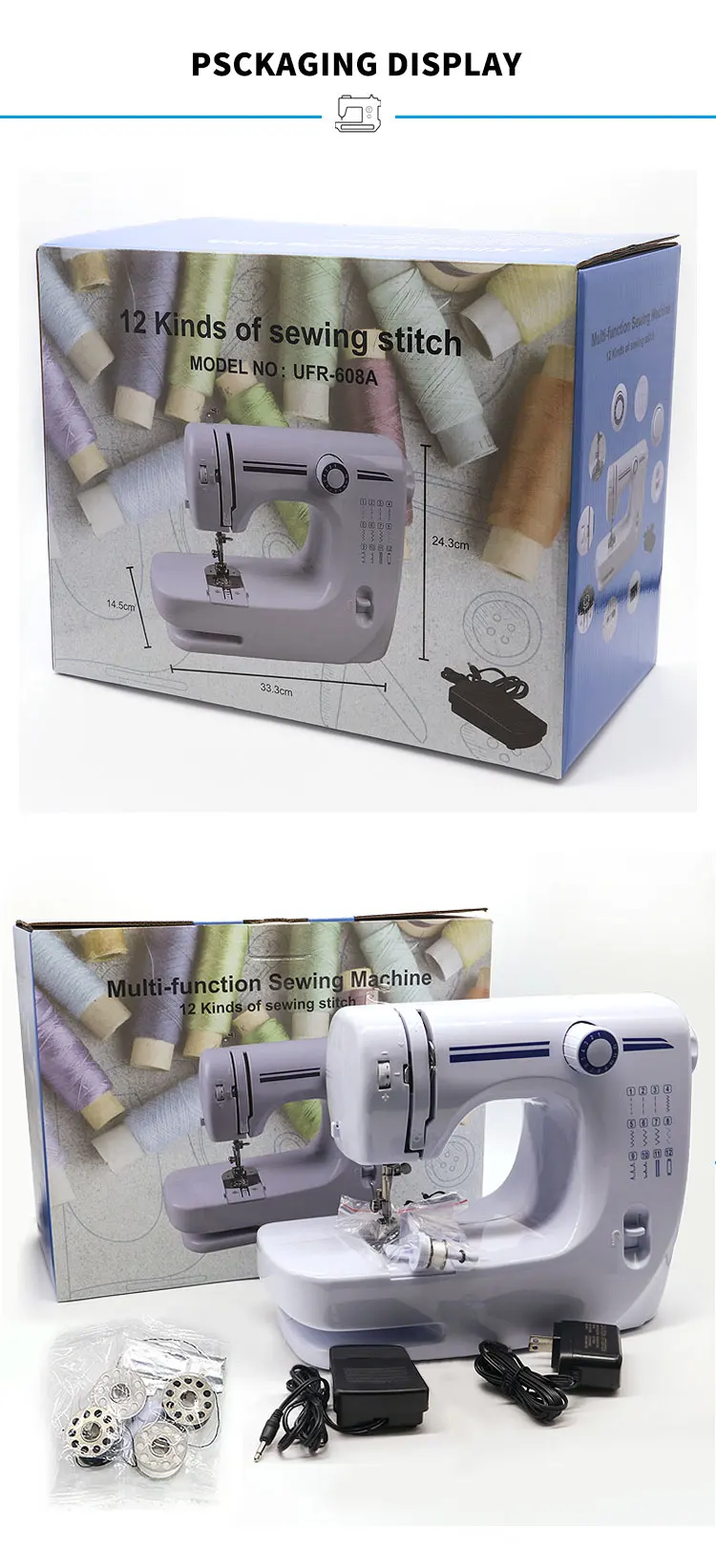 product multi function practical electric stitches portable household automatic sewing machine ufr 608-1