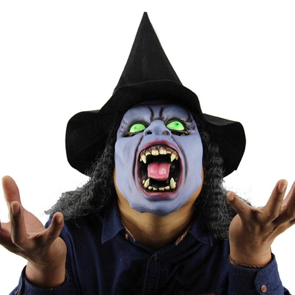 Bristol Novelty Unisex Adult Halloween Witch Latex Mask With Hair And Hat
