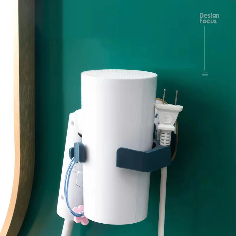 Adhesive Wall Mounted ABS Non-Folding Blow Dryer Rack Shower Caddy Accessories Set No Drilling Hair Dryer Stand Holder Hands