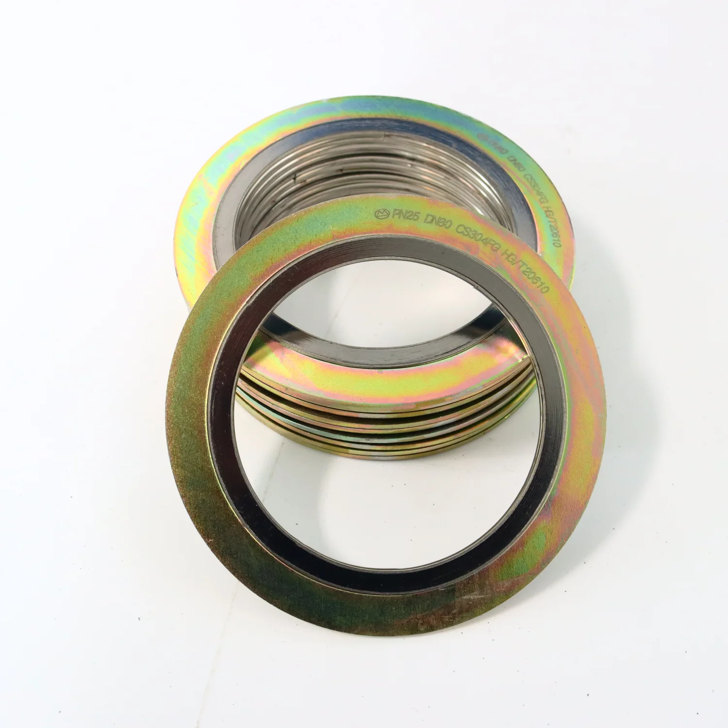 Metallic Gasket Maker Round Type Graphite PTFE Filler Material Flange Pipe Spiral Wound Gasket