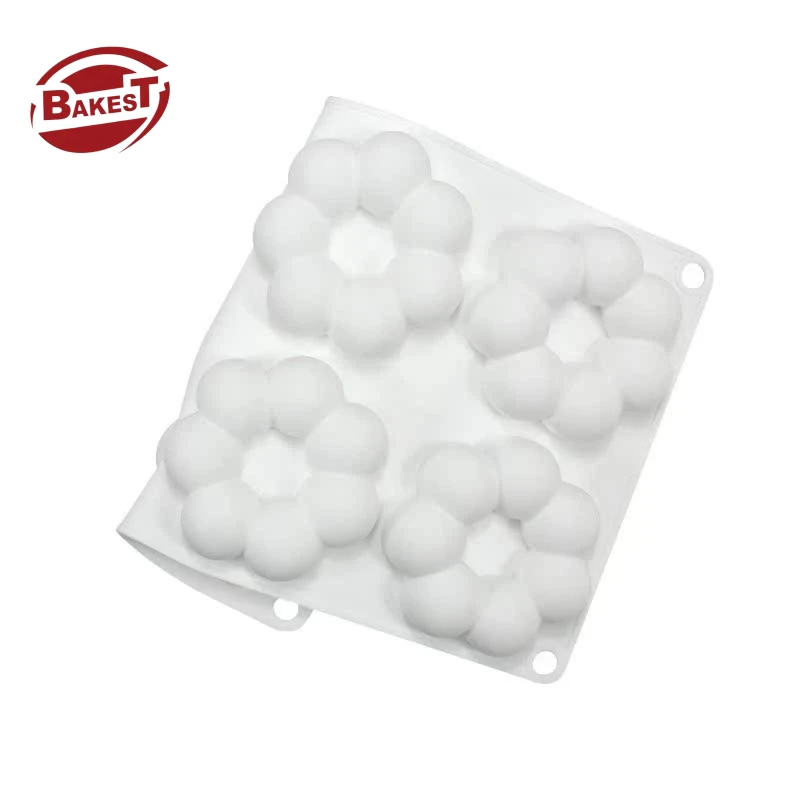 White French Dessert Cake Petal Donut Silicone Mold DIY Chocolate Flower-Shaped Baking Tool Commercial Food in OPP Bag Packaging
