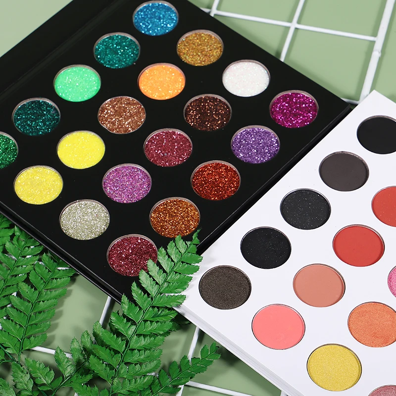 Wholesale no logo eyeshadow pallet make my own brand  high pigment shiny eyeshadow palettes private label