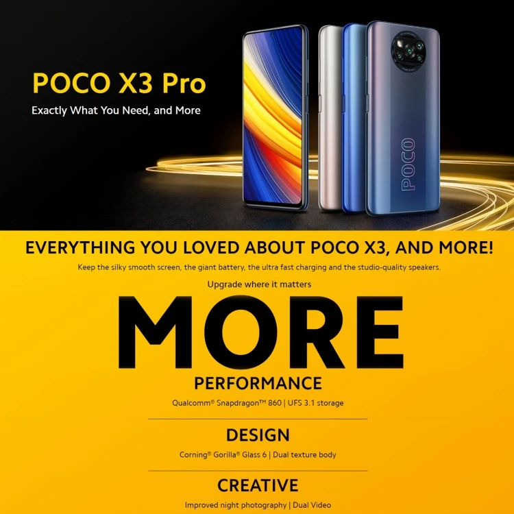 Xiaomi Poco X3 NFC 6.67 6/128GB BLUE Snapdragon 5160 mAh GLOBAL Phone By  FedEx