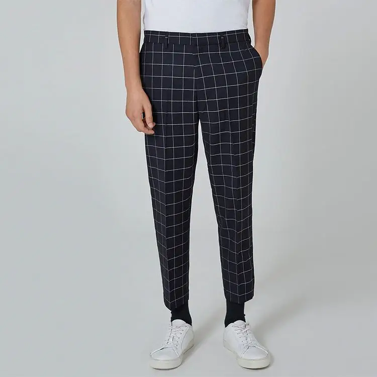 checkered cropped pants mens