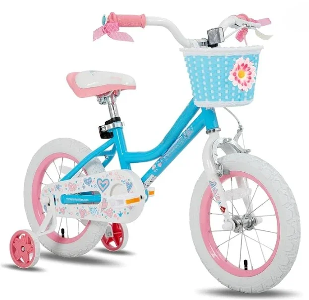 Girls Bike for Toddlers and Kids Ages 2-13 Years Old, 12 14 16 18 20 Inch Kids Bike with Training Wheels & Basket