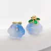 Giglio di vetro blu reale della valle fiore 12*11mm-1.2g