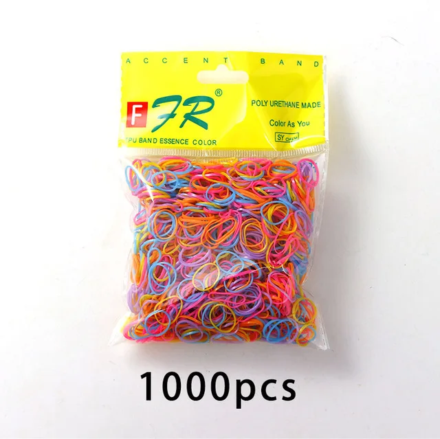 1000pcs High Quality Children's Small Disposable Rubber Band Colorful