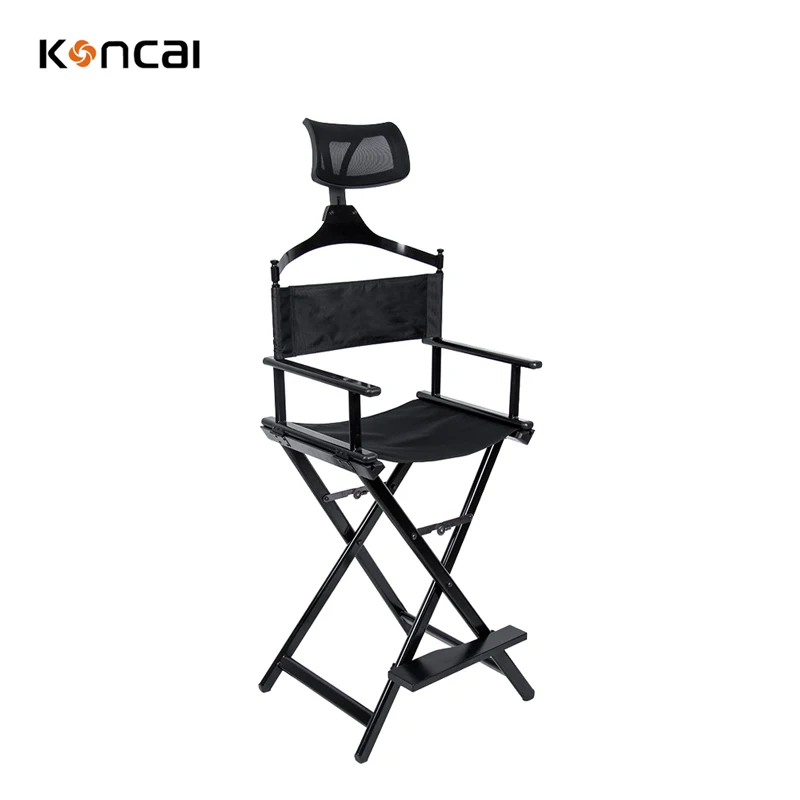 FAMA Factory Portable Custom Folding Professional Aluminum Telescopic Directors Barber Makeup Artist Chair With Headrest