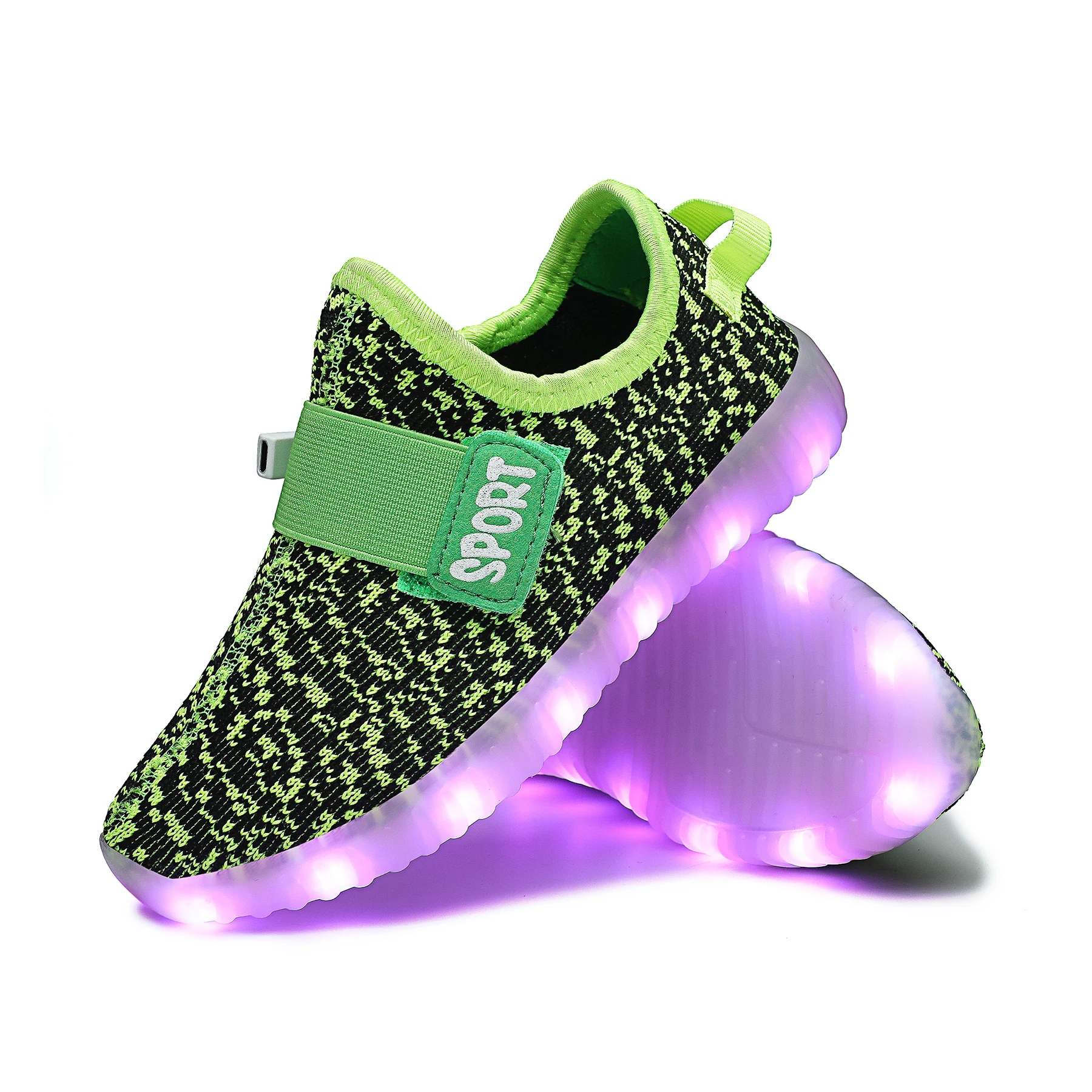Оптовая продажа, детские кроссовки, детская спортивная легкая обувь для маленьких девочек и мальчиков со светодиодной подсветкой, 161