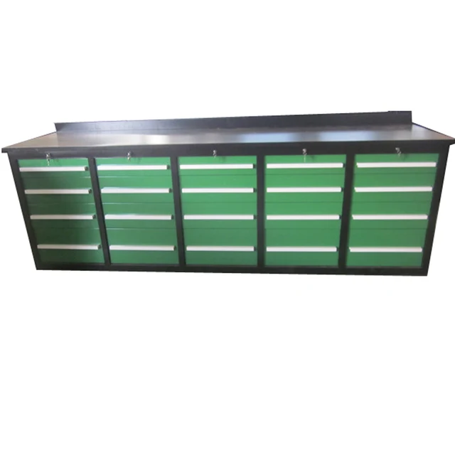 Rolling tool cabinet wheels with 20 drawers heavy duty loaded with steel cover wood countertop high quality factory sell