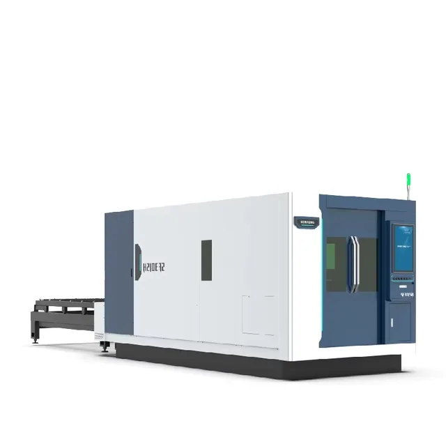 SENFENG 3015H4 High-Power 12000W Fiber Laser Cutter with Full Enclosure for Medium-Thick Steel Plates Low Energy Consumption