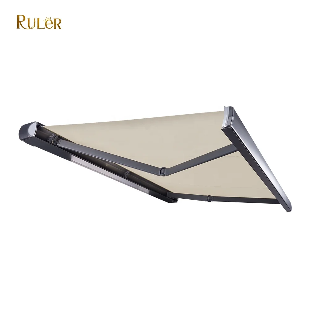 Factory Price Customize Motorized Folding Crank Arm Awning with Waterproof Manual Cassette Retractable Awning for Coffee Shop