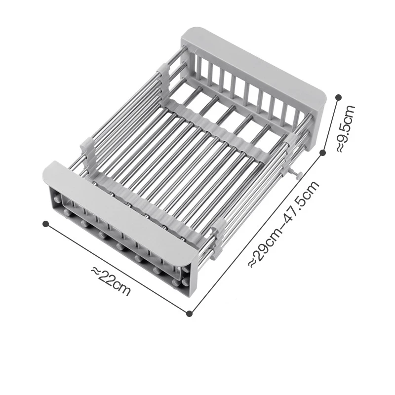 Adjustable Sink Dish Drainers Drain Basket Kitchen Organizer Stainless