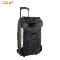 Новинка 2019, недорогие караоке-колонки на колесиках CQA caixa de som с беспроводным микрофоном