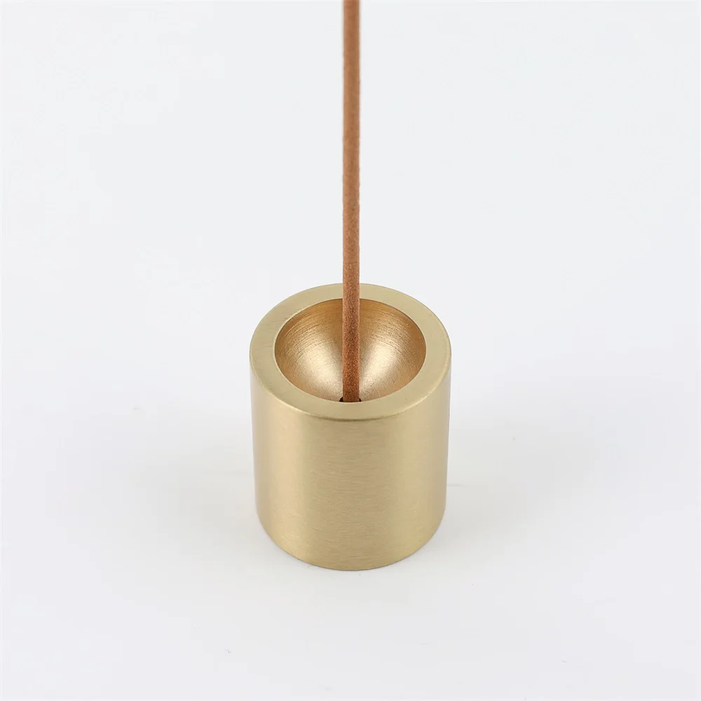 Maxery Concise Incense Stick Holder Simple Solid Brass Incense Holder Incense Burner No Leak Dust for Religion Buddhism Home