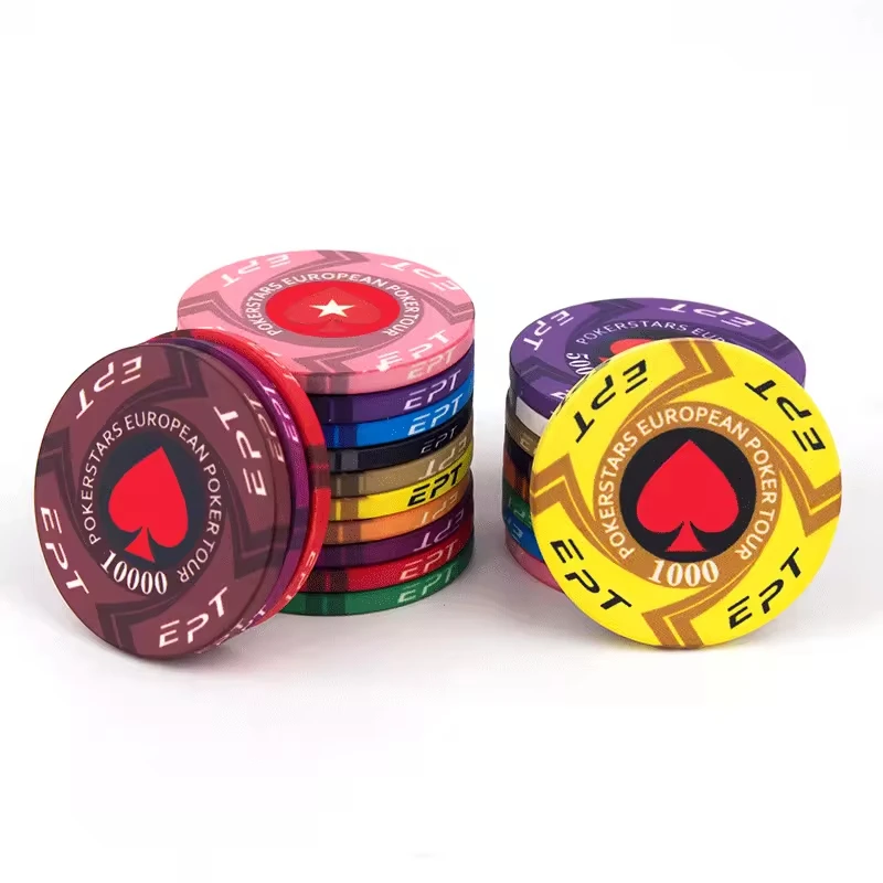 New Design Clay Durable Pokerchip Chip European Round Hot Texas Coins Professional Luxury Casino EPT Ceramic Custom Poker Chips