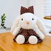 Princess rabbit-bow brown dress yellow polka dots